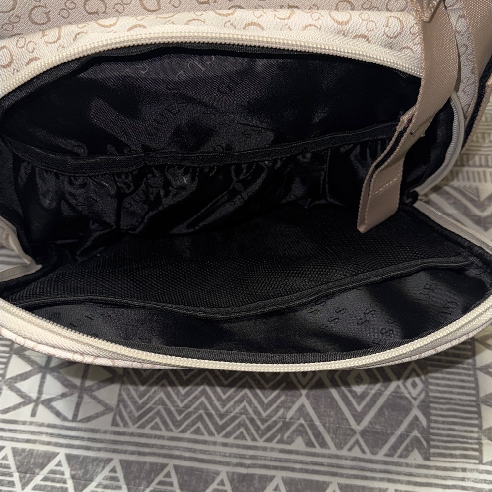 GUESS Tan Monogram Backpack - Picture 4 of 6